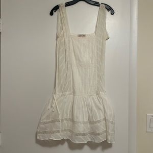 La Rok White 100% cotton Dress Tunic with Lace details Size M